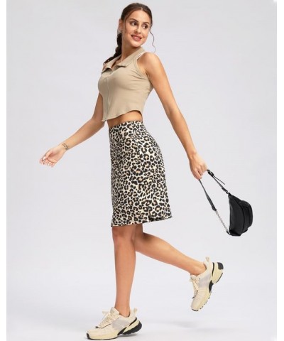 20" Golf Skorts Skirts for Women with 7 Pockets Knee Length Skort Athletic Modest Long Tennis Skirts for Women Leopard $17.55...