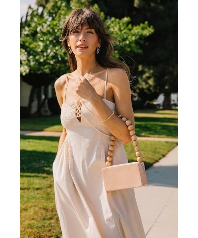 Women Summer Maxi Dress Solid Color Tie-Up Sleeveless Sexy Backless Flowy Dress Wedding Guest Dresses for Women G White $14.8...