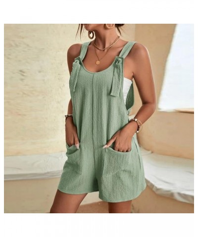 Rompers for Women Summer Casual Sleeveless Overall Comfy Loose Spaghetti Strap Romper Fashion Jumpsuit with Pockets 01 Army G...