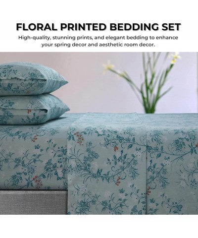 Floral 170-GSM Flannel Extra Deep Pocket Sheet Set Full Green 170PKPRFLSS1 Green Twin $23.88 Tops