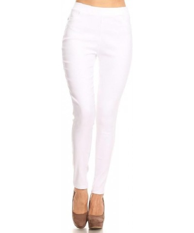 Women's Jeggings & Capri High Waist Pull-On Jean Style Stretchy Skinny Pants White $9.99 Leggings