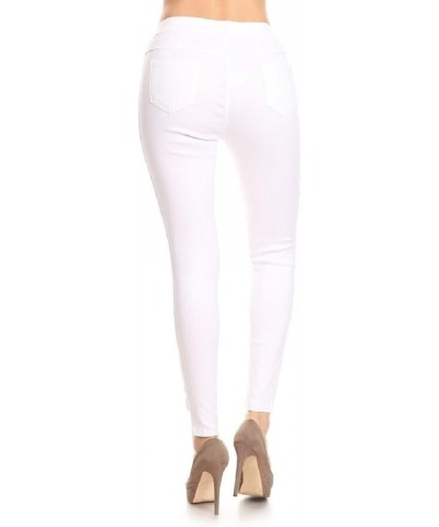 Women's Jeggings & Capri High Waist Pull-On Jean Style Stretchy Skinny Pants White $9.99 Leggings