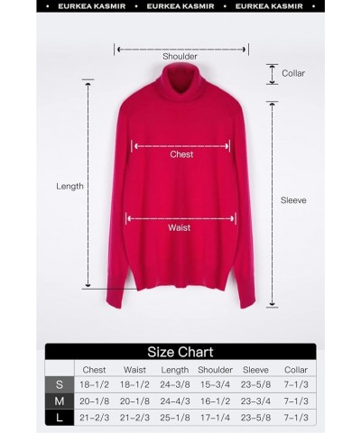 Women's Turtleneck 100% Cashmere Sweater, Long Sleeves Pullover Winter Top for Women, Gift Ready Fuchsia $53.92 Sweaters