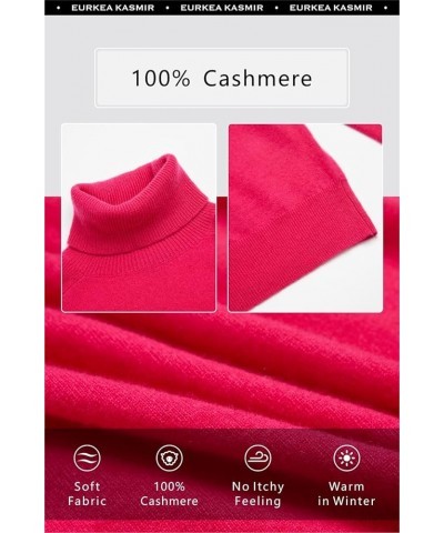 Women's Turtleneck 100% Cashmere Sweater, Long Sleeves Pullover Winter Top for Women, Gift Ready Fuchsia $53.92 Sweaters