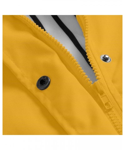 Women Jacket Windproof Waterproof Warm Rash Jacket Raincoat Light Hooded Coat Hiking Cycling Windbreaker Yellow $18.76 Coats