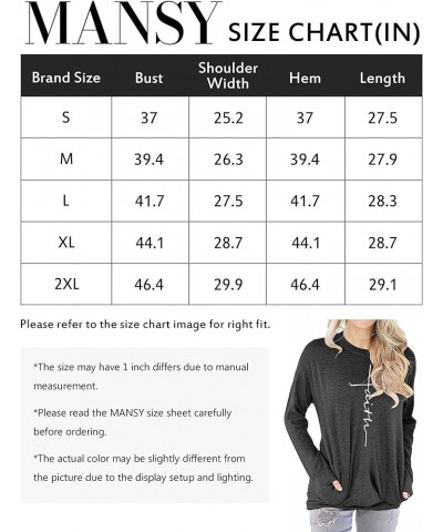 Women's Faith Sweatshirt Loose Fit Long Sleeve Crewneck Christian Letter Print Tunic Tops with Pocket 1l-gray $12.71 Hoodies ...