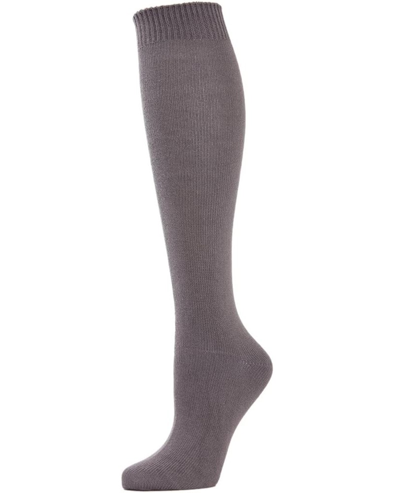 Women's Cotton Blend Solid Knit Knee High Socks Pavement $10.01 Socks