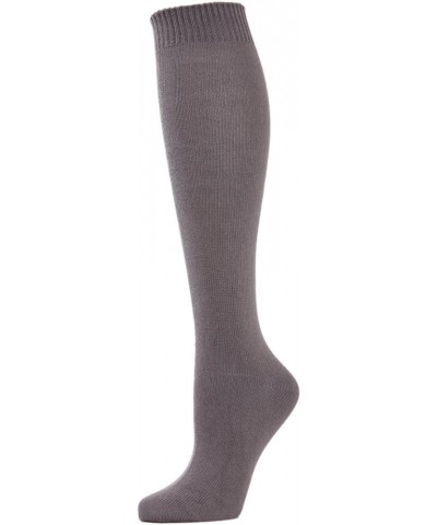 Women's Cotton Blend Solid Knit Knee High Socks Pavement $10.01 Socks