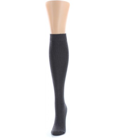 Women's Cotton Blend Solid Knit Knee High Socks Pavement $10.01 Socks