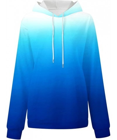 Gradient Color Hoodies for Women 2023 Fall Graphic Design Aesthetic Casual Loose Womens Hooded Cozy Sweatshirt 03-sky Blue $8...