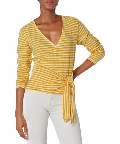 Women's Front Wrap Top Marigold $10.06 Blouses