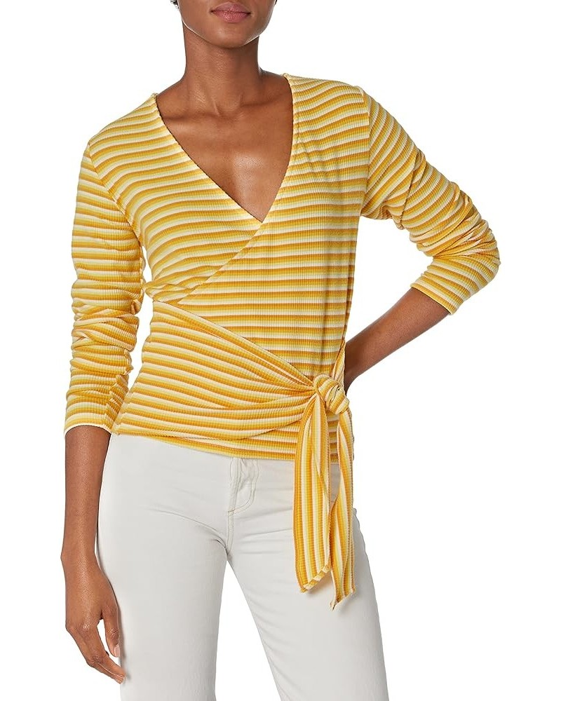 Women's Front Wrap Top Marigold $10.06 Blouses