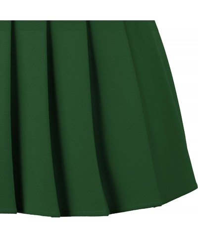 Women's Pleated Skirt Mini Skater Basic Skirts High Waist School Girls Uniform Short Cheerleader Skirt Black Green $11.60 Skirts