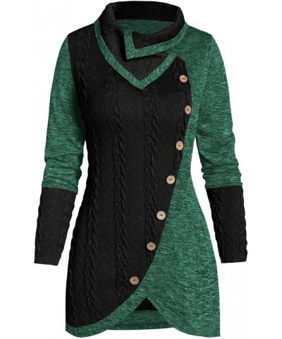 Sweaters for Women Trendy Elegant Casual Long Sleeve Shirts Tunic Pullover Asymmetric Knit Plus Size Tops Blouses B Dark Gree...