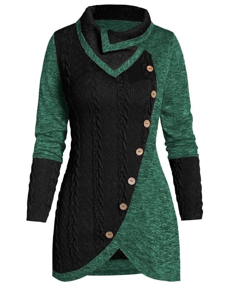 Sweaters for Women Trendy Elegant Casual Long Sleeve Shirts Tunic Pullover Asymmetric Knit Plus Size Tops Blouses B Dark Gree...