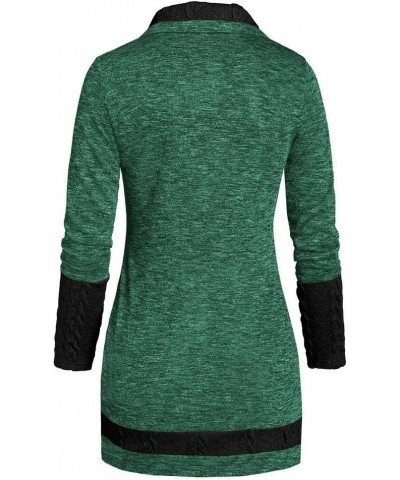 Sweaters for Women Trendy Elegant Casual Long Sleeve Shirts Tunic Pullover Asymmetric Knit Plus Size Tops Blouses B Dark Gree...