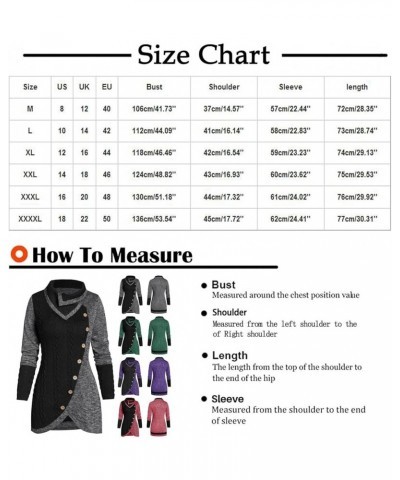 Sweaters for Women Trendy Elegant Casual Long Sleeve Shirts Tunic Pullover Asymmetric Knit Plus Size Tops Blouses B Dark Gree...